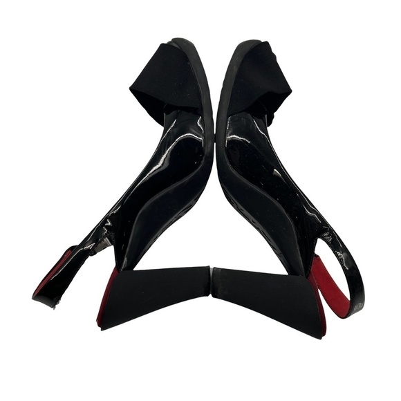 Kenneth Cole Reaction Black Patent Hype Dream Slingback Heels Size 6 1/2 Women’s - Picture 6 of 8